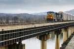 CSX 5214 crossing the trestle over the Tennessee River